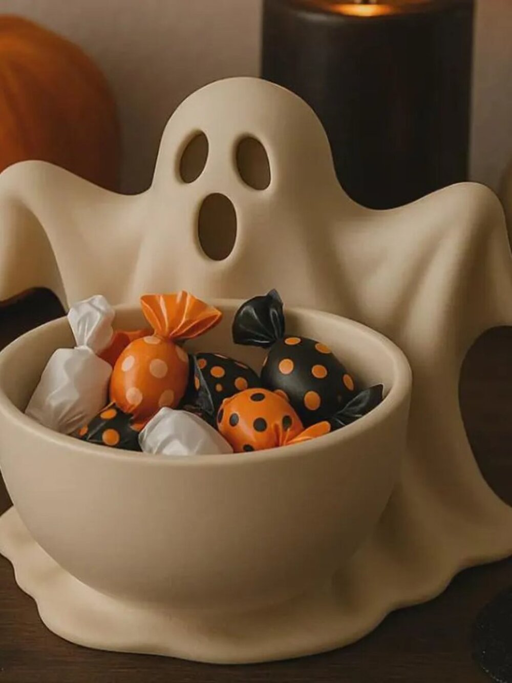 Spooky Ghost Candy Bowl Halloween Catchall